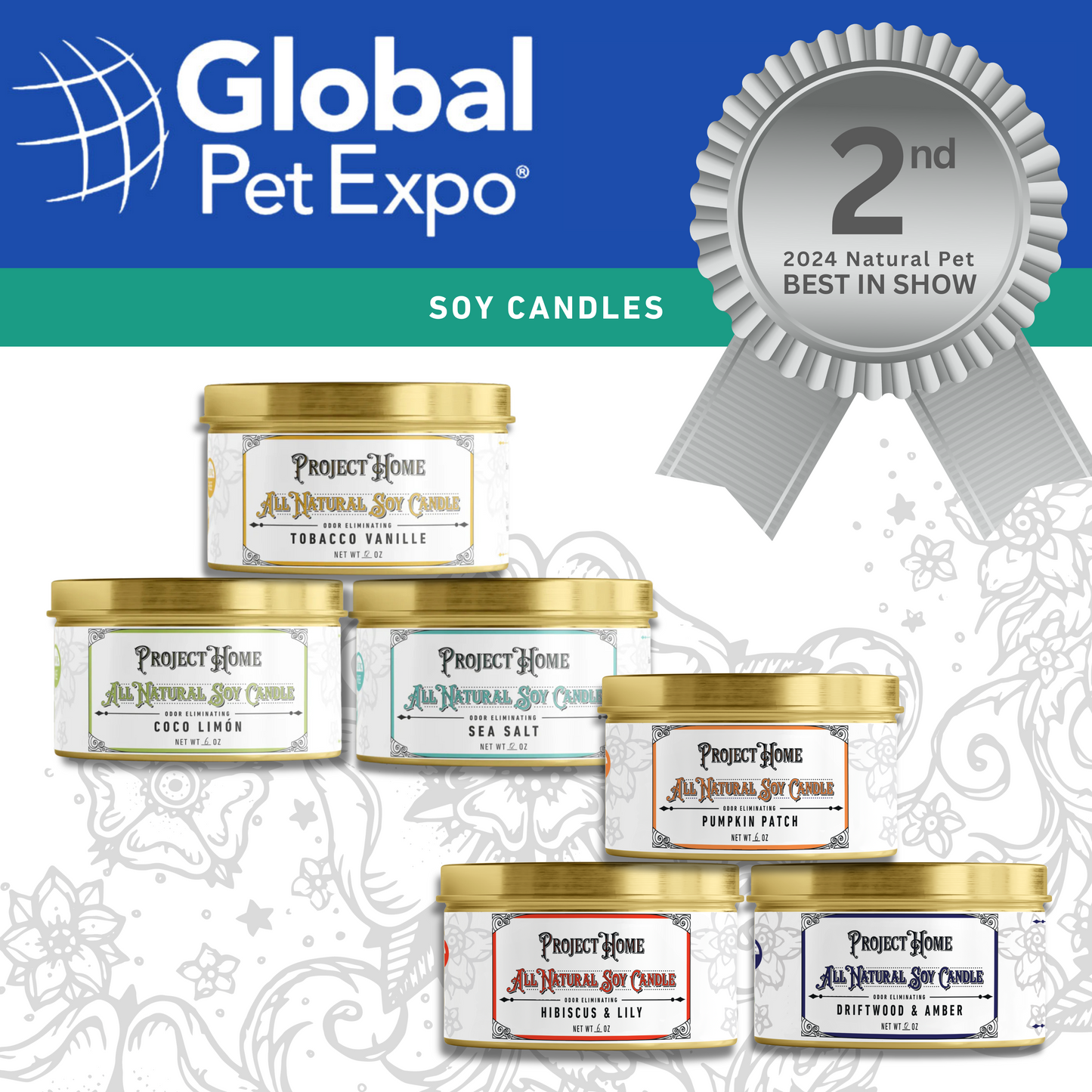 Pet Odor Fighting Soy Candle Driftwood and Amber