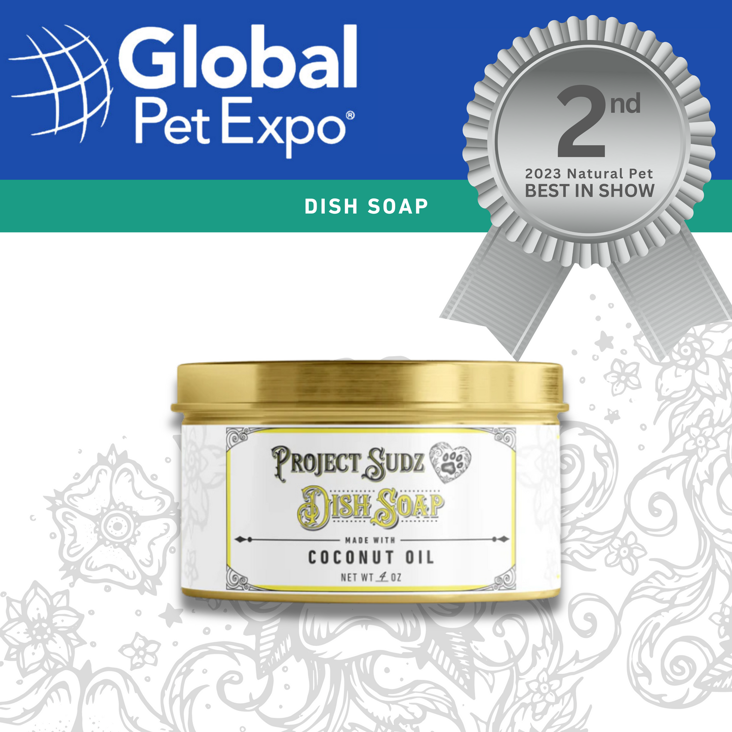 Dish Soap With gold tin 4 oz