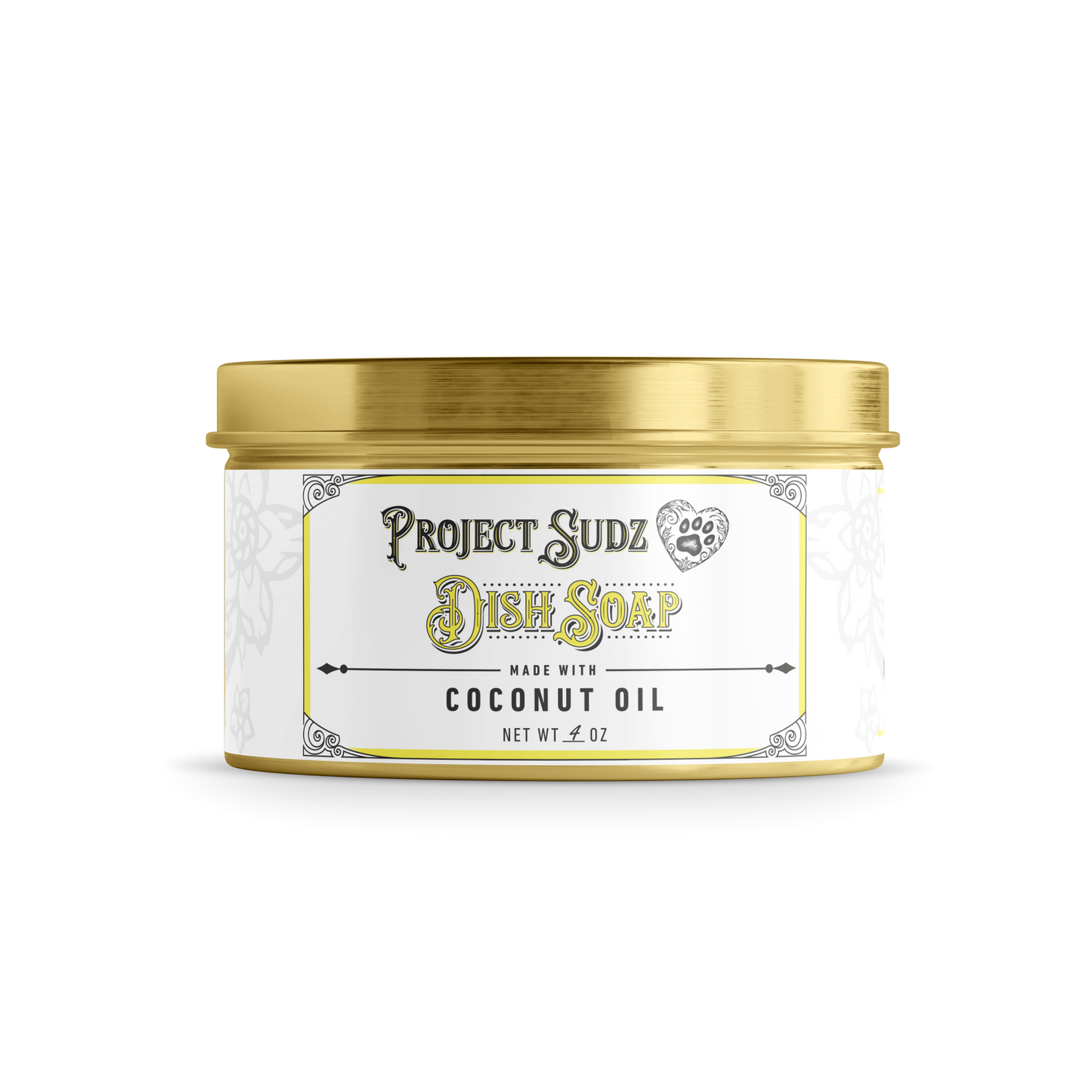 Dish Soap With gold tin 4 oz